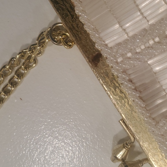 La Regale White Beaded Vintage Evening Bag - Picture 2 of 10
